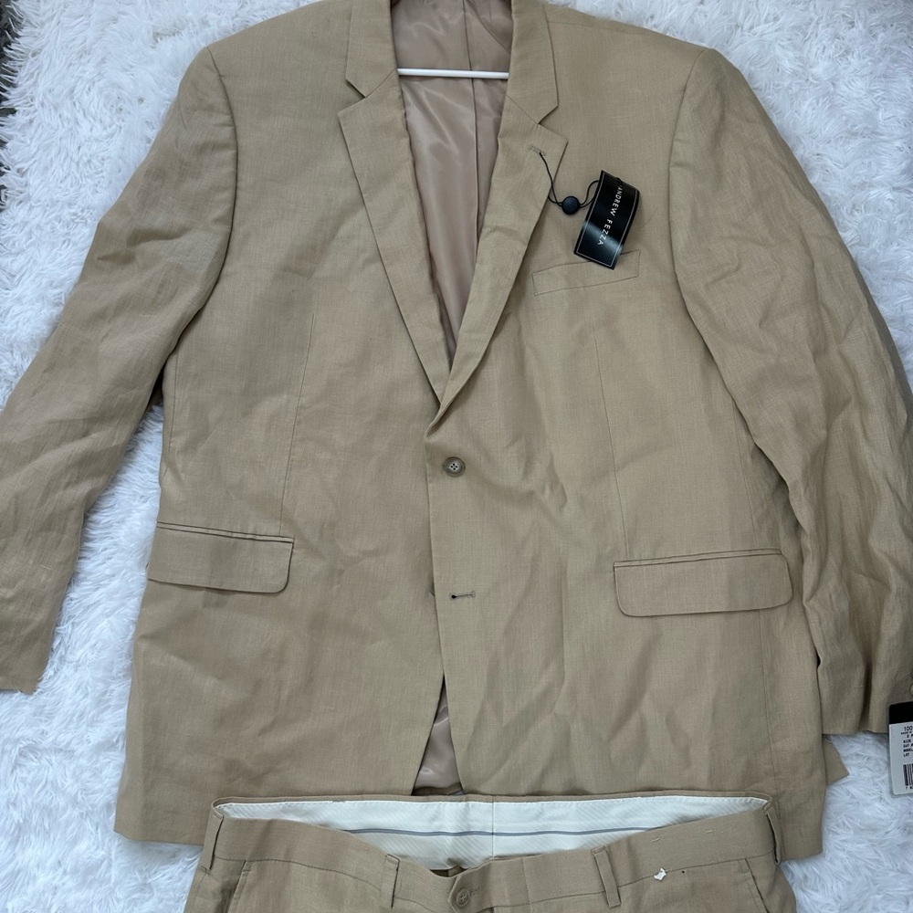 Andrew Fezza men's 100% linen suit mens warehouse XXL